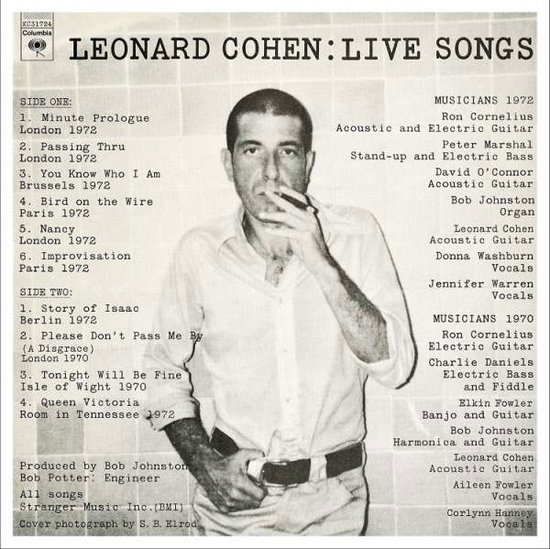 LEONARD COHEN - LEONARD COHEN: LIVE SONGS 1LP